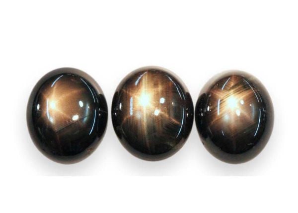 Oval Black Star Sapphire Cabochons