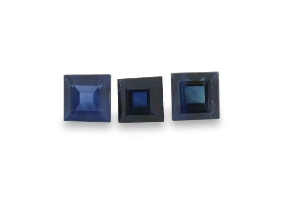 Blue Sapphire Faceted Squares - Better Grade