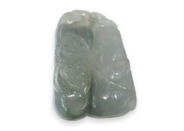 Natural Jadeite Hand-Carved Pendant - Two Gourds