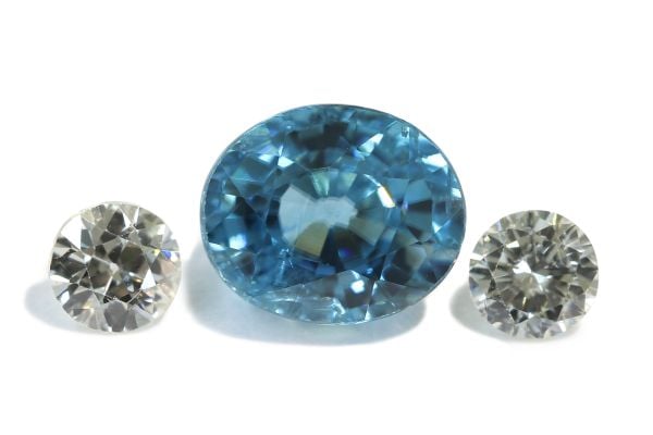 Blue Zircon & Diamonds
