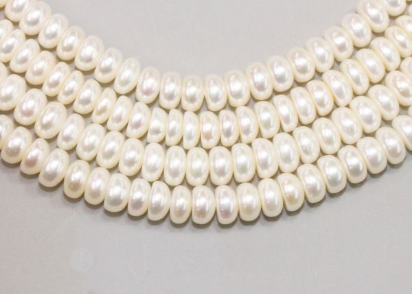 White Button Freshwater Pearls