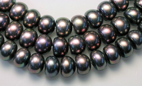 10-11mm Peacock Button Pearls