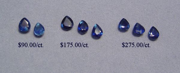 Sapphire Faceted Pears -  6x7mm