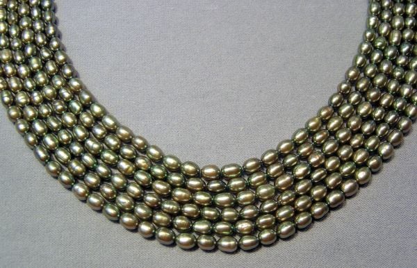 Woodland Moss 3.5-4mm Oval Pearls