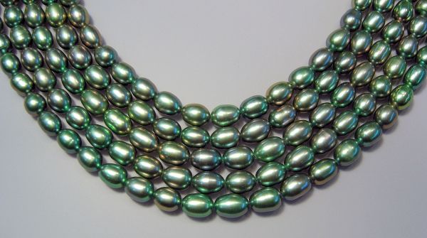 Spring Green 6-6.5mm Oval Pearls 