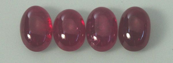 Ruby Oval Cabochons, 4x6mm - Gemmy Grade