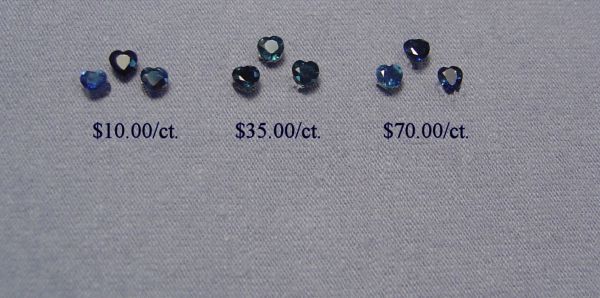 Wholesale Sapphire 3x3mm Hearts