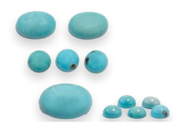 Campitos Mine Turquoise Round & Oval Cabochons - Good grade