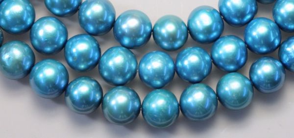 Caribbean Teal Round Pearls