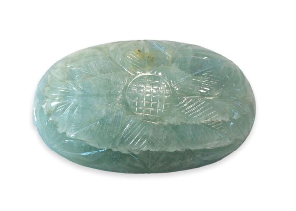 Aquamarine Hand-Carved Cabochon, 169 cts. - 32 x 52 mm