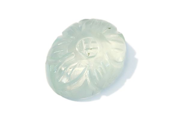 carved aquamarine oval