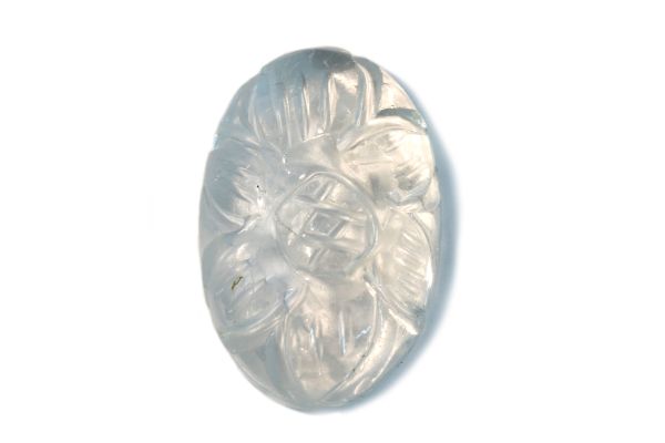 carved aquamarine oval