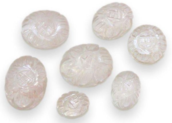 Rose Quartz Carved Cabochons - 17.40 cts.