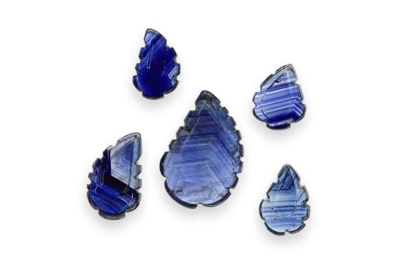 Sapphire Hand-Carved Leaves, 5.95 cts. - Lot of 5