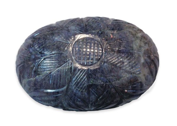 Iolite Hand-Carved Cabochon, 202 cts. - 35x51mm