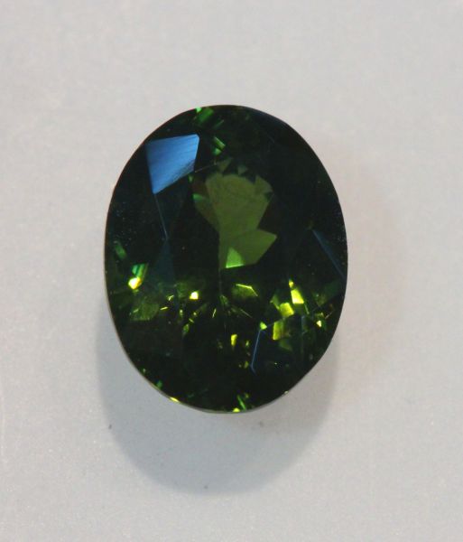 Natural Green Zircon Faceted Oval,  2.25 cts. - 6.8x8.8mm