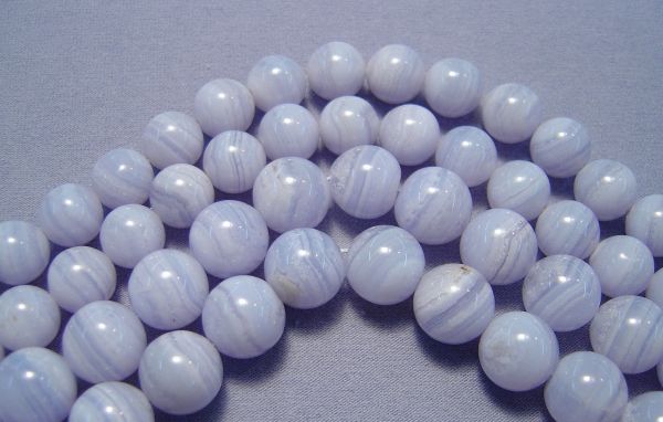 Blue Lace Agate Round Bead Strands