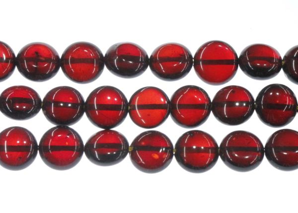 Natural Cherry Amber Side-Drilled Button Bead Strands - 7x4mm
