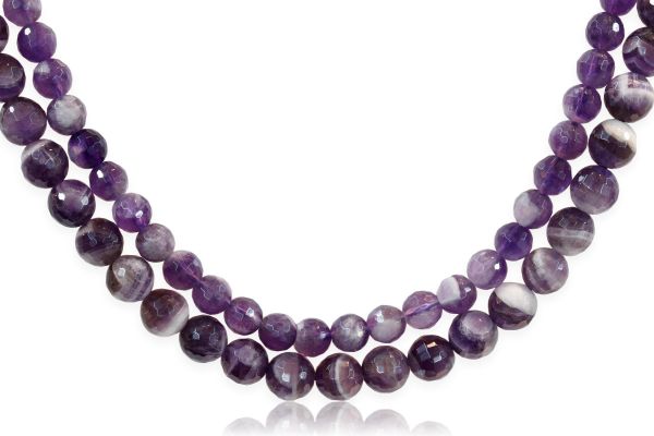 chevron amethyst bead strands