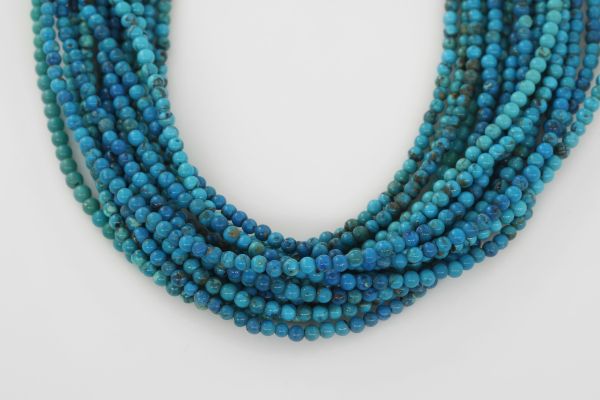 Chinese Turquoise Smooth Round Bead Strands - 3 mm