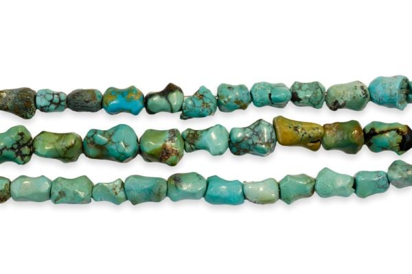 Chinese turquoise "bone"-shaped beads
