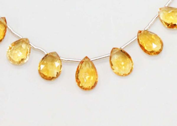 Citrine Side-Drilled Briolette Faceted Bead Strands