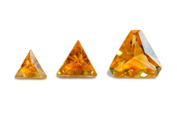 Citrine Faceted Triangles