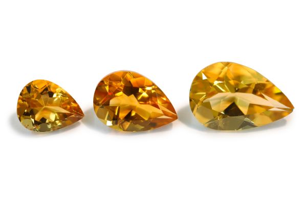 Faceted Pear-Shaped Citrine