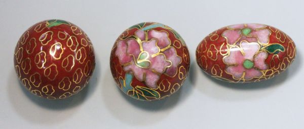 Cloisonn&eacute; Brick Red Beads