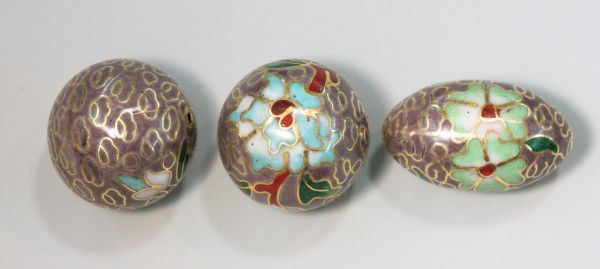 Cloisonn&eacute; Purple Beads
