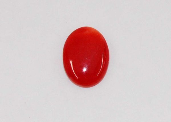 Oxblood Coral Oval Cabochon, 0.84 ct. - 6.3 x 8.3 mm