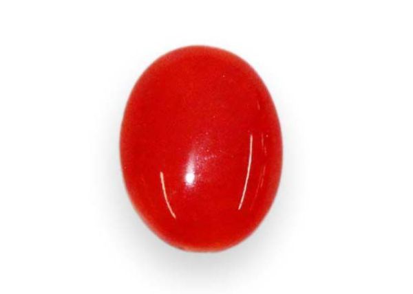 Red Coral Oval Cabochon, 1.52 cts. - 6 x 9.2 mm