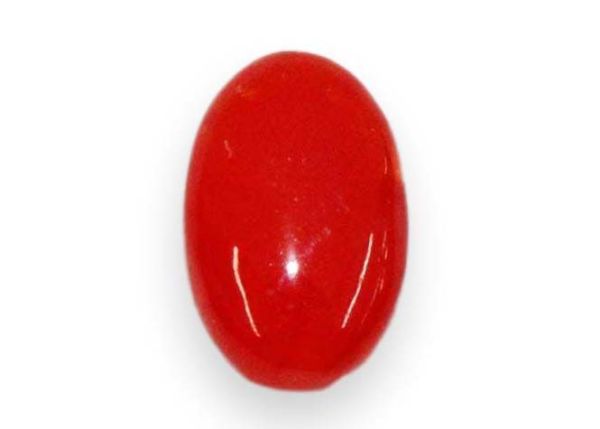 Oxblood Coral Oval Cabochon, 0.79 ct. - 6.6 x 9 mm