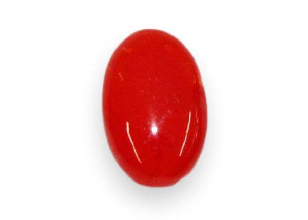 Red Coral Oval Cabochon, 1.06 cts. - 6.5 x 9.5 mm
