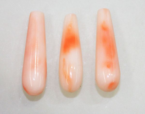 Coral Teardrops - Half-Drilled