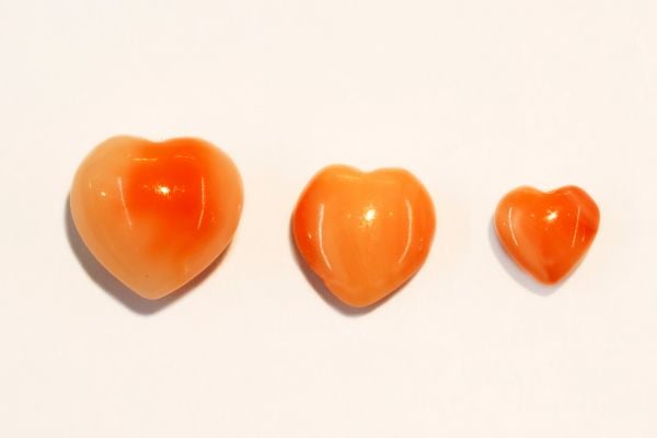 Coral Hearts Half-Drilled