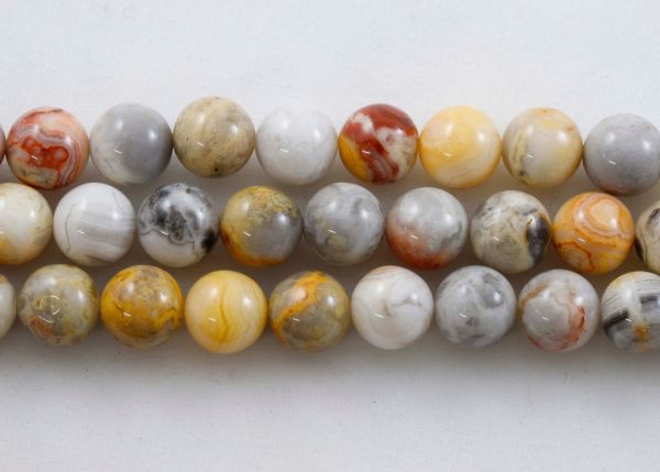 Crazy Lace Agate Round Bead Strands 