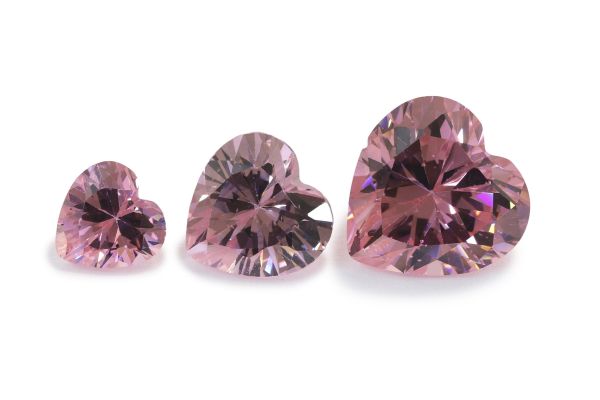 Pink Cubic Zirconia - Hearts