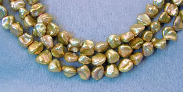 Golden Keshi Nugget Pearls
