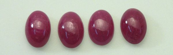  Ruby Oval Cabochons, 4x6mm - Commercial Grade