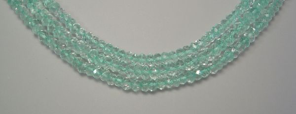 4mm Faceted Rondel Aquamarine Beads