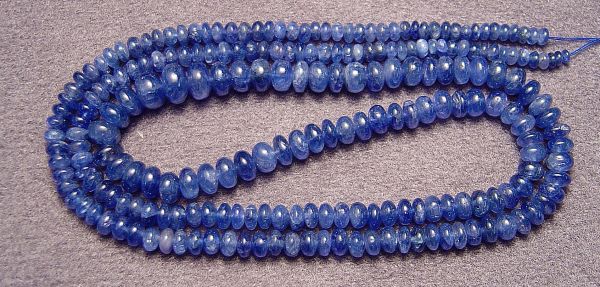 Sapphire Graduated Smooth Rondel Bead Strand 2.7-7.2mm