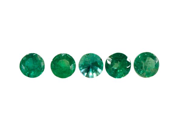 Emerald Faceted Round Diamond-Cut  - Regular Grade