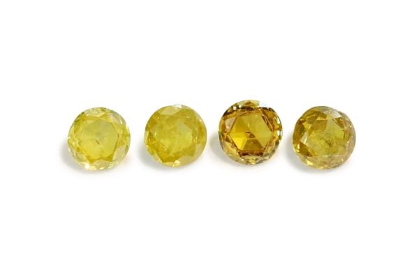double rose-cut natural yellow diamonds