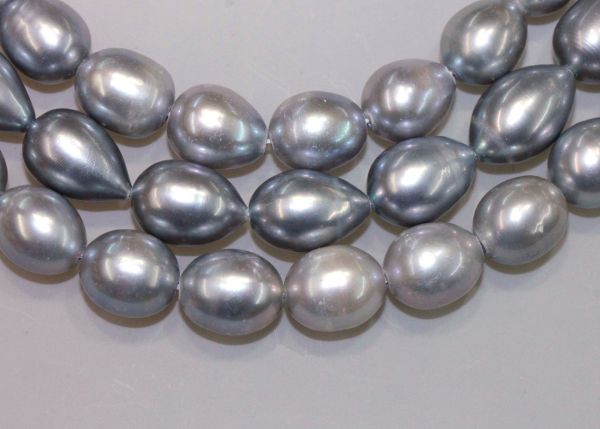 9.5-10.5mm Grey Oval Pearls