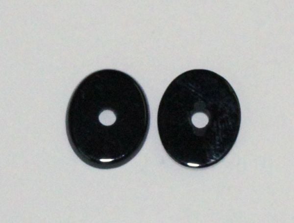Drilled Oval Black Onyx Cabochons 
