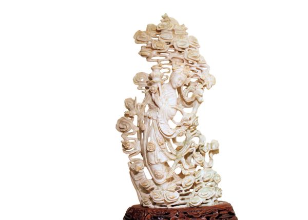 Quan Yin White Jadeite Statue