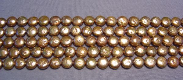 9-10mm Rose Gold Baby Coin Pearls 