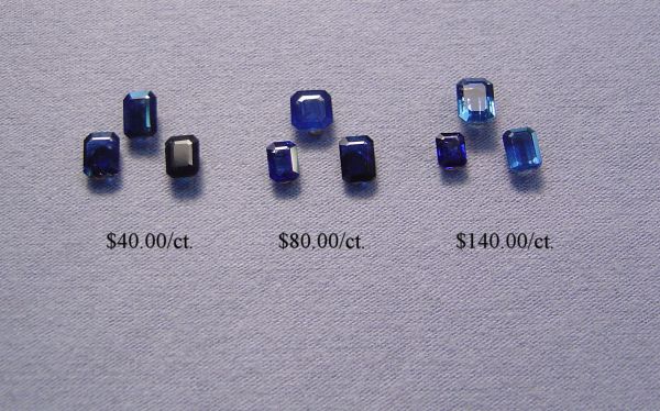 Sapphire Faceted Octagons - 3.5mm Long