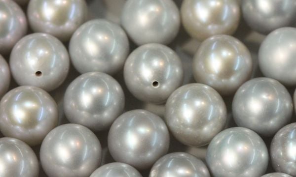 Dove Grey Half-drilled Round Pearls